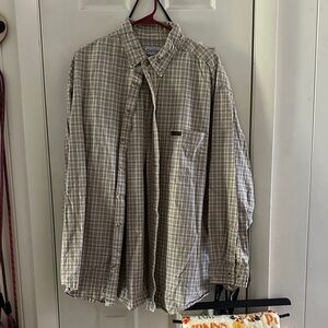 Carhartt Men's Checkered Button Down Shirt - Beige and Gray